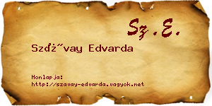 Szávay Edvarda névjegykártya